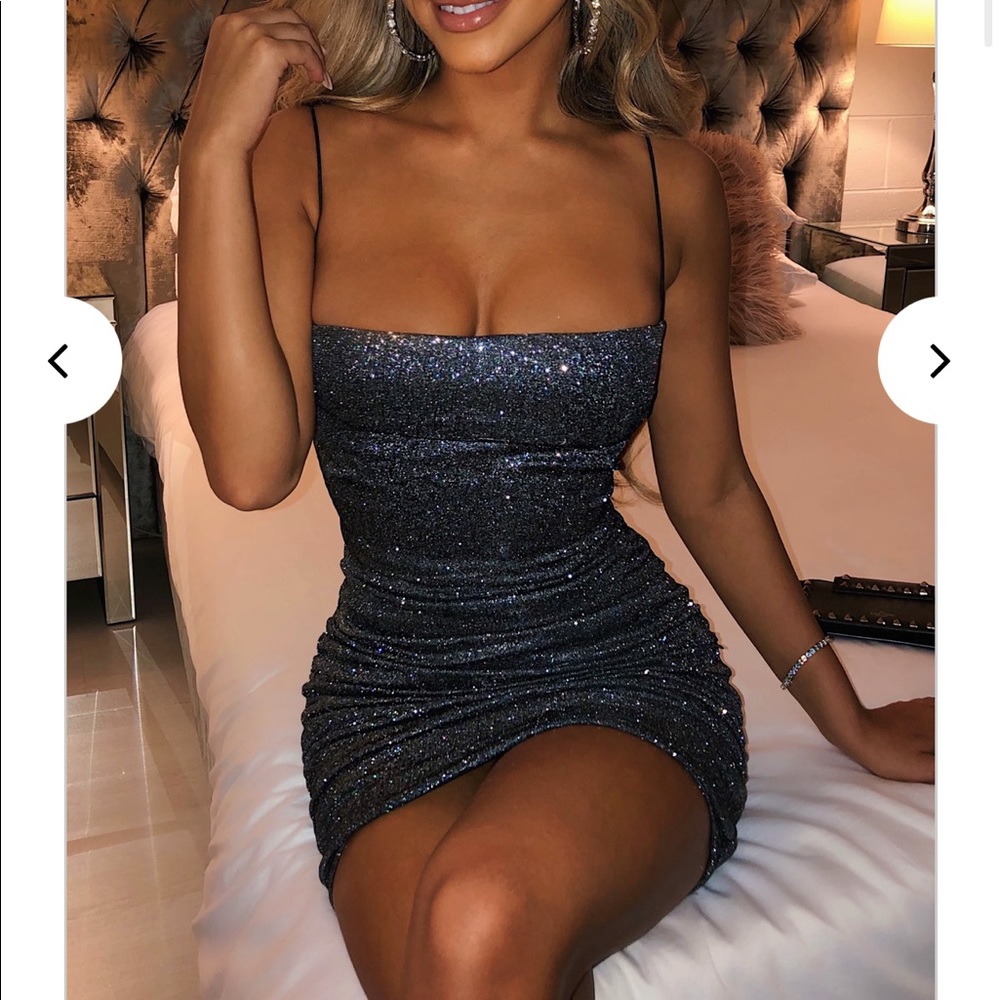 Babyboo Anastasia Mini Dress - Black Sparkle